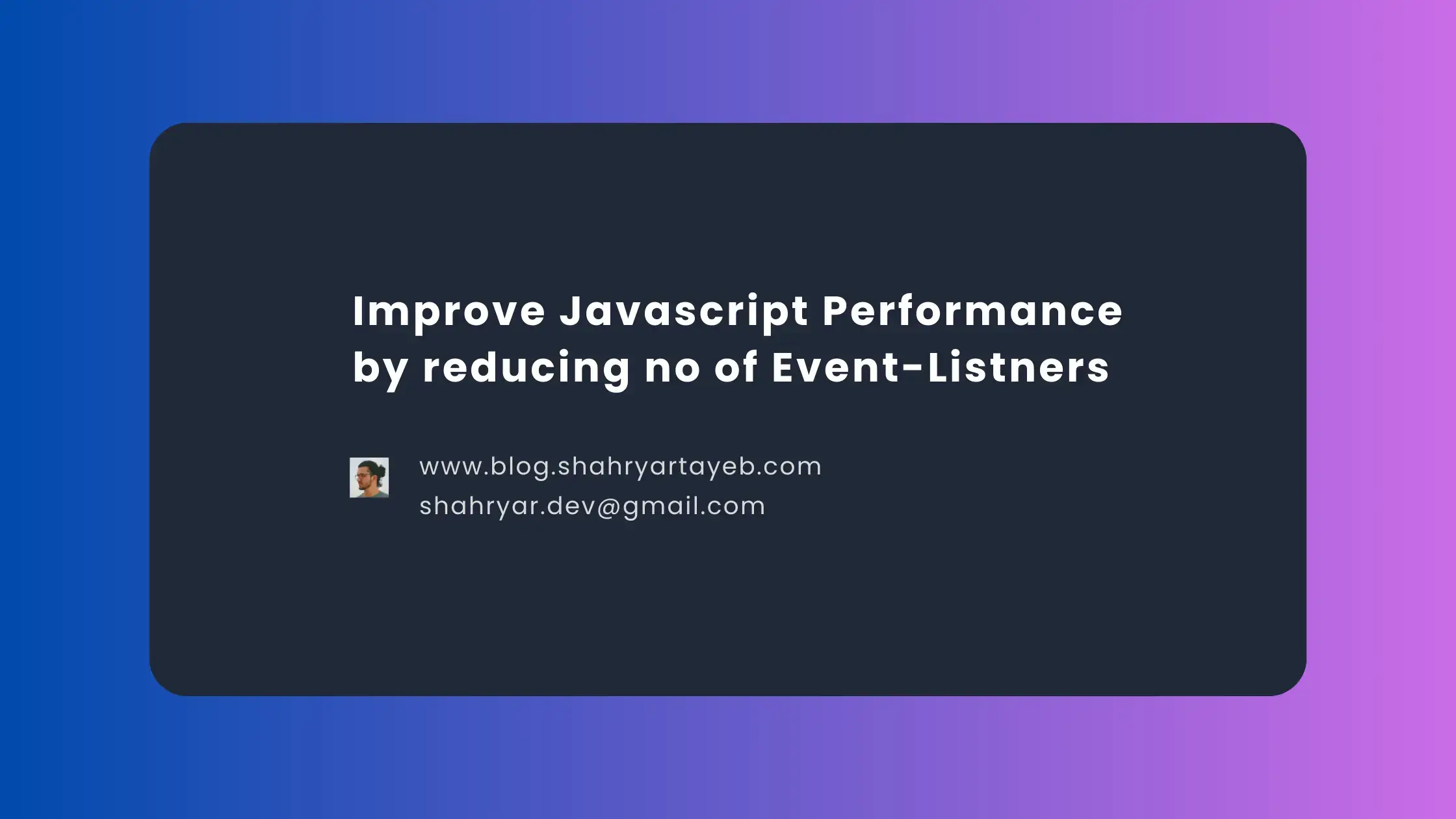 article 'Event Delegation: A Technique to Improve JavaScript Performance' banner